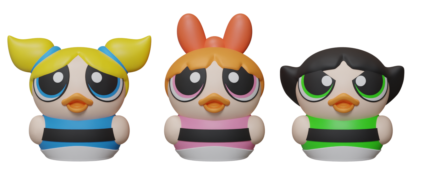 Blossom Powerpuff Girl Duck Set β Sugar, Spice, and Everything Nice!