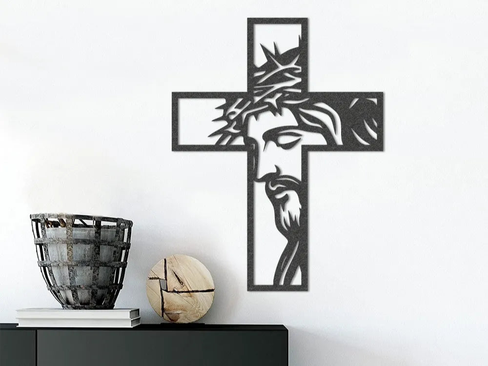 Jesus Crown of Thorns Cross Wall Art