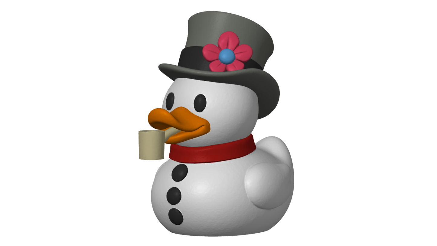 Frosty the Snowman Duck – 3D Printed Holiday Collectible