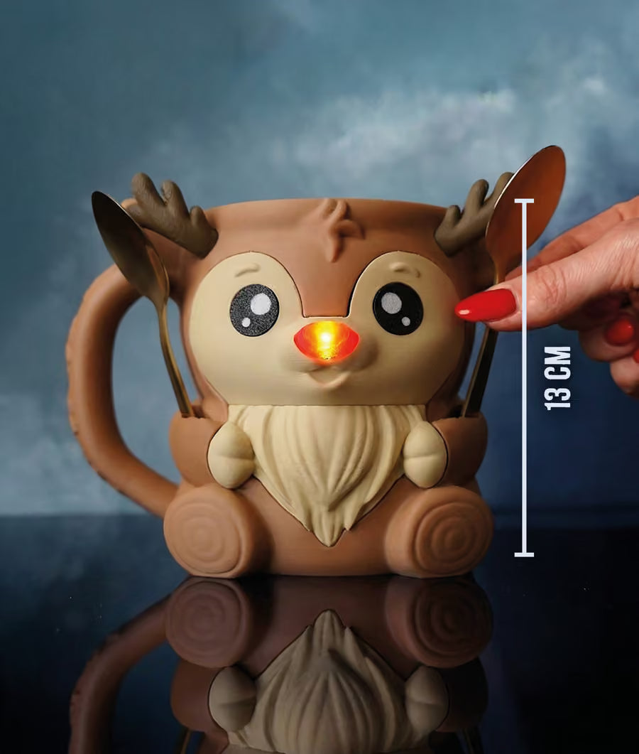 Rudy the Ice Cream Pint Holding Reindeer