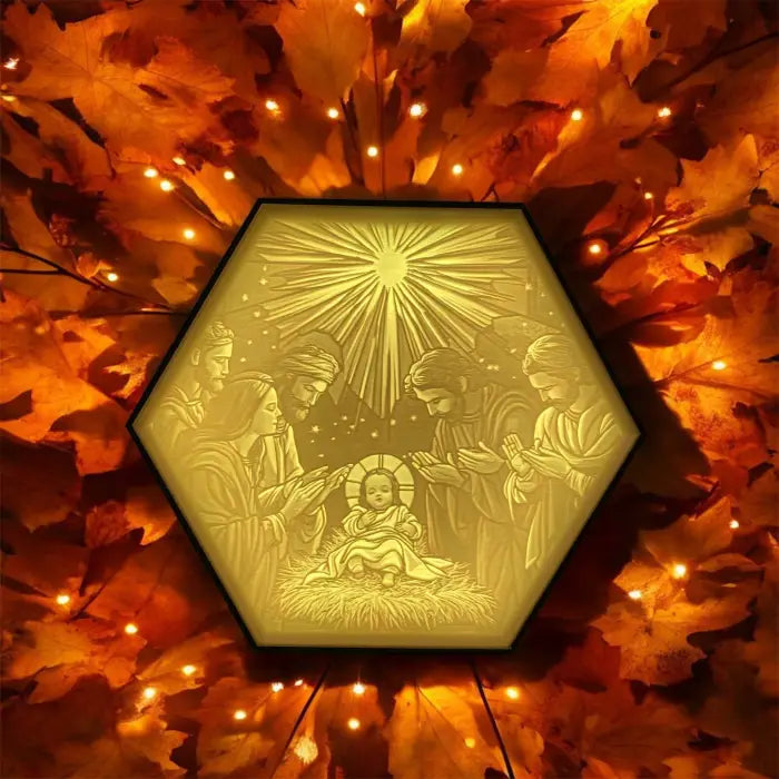 Holy Nativity Scene LED Lithophane – Multicolor Light
