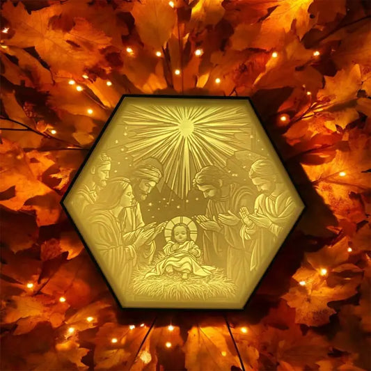 Holy Nativity Scene LED Lithophane – Multicolor Light