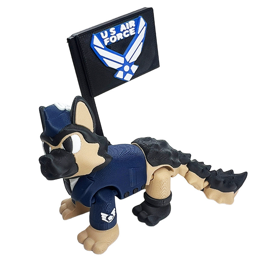 Air Force German Shepherd Dog Toy – 3D Printed Collectible