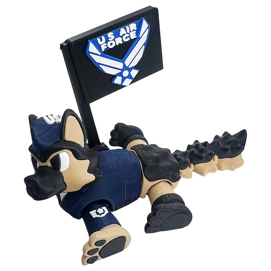 Air Force German Shepherd Dog Toy – 3D Printed Collectible