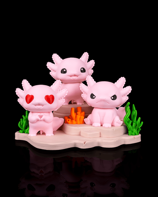 Axolotl Haven with 3 Axolotls