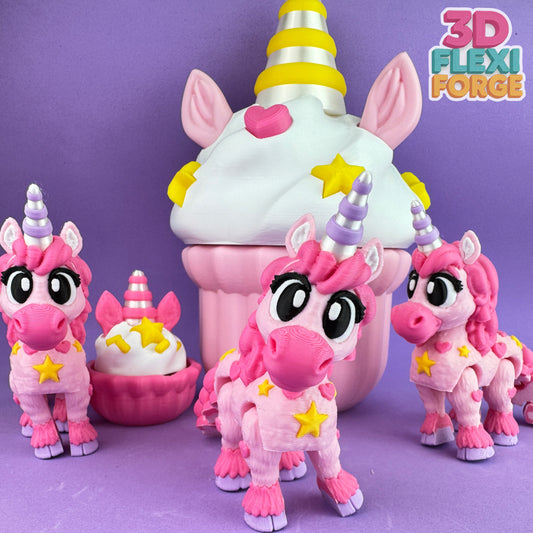 Flexi Unicorn with Box Playset