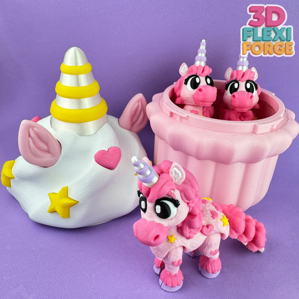 Flexi Unicorn with Box Playset