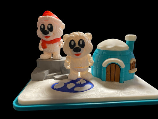 Winter Igloo with Snow Bears – A Cozy Arctic Wonderland!