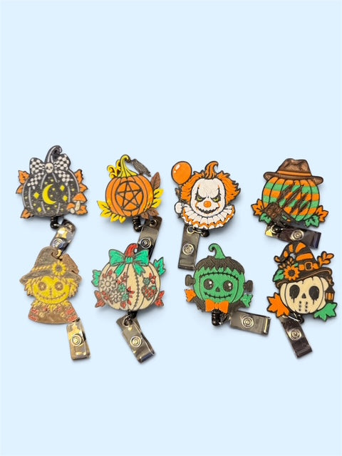 Halloween Badge Reel Collection – Spooky Style for Your Workday!