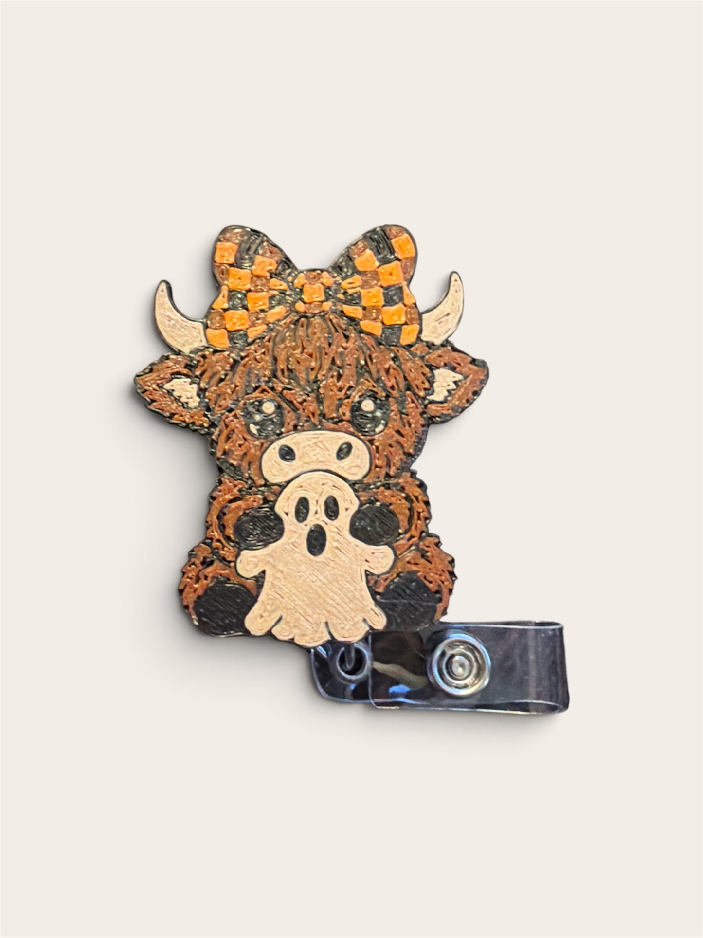 Halloween Highland Cow Badge Reel Collection – Spooky, Fluffy & Full of Personality! (Sold Separately)