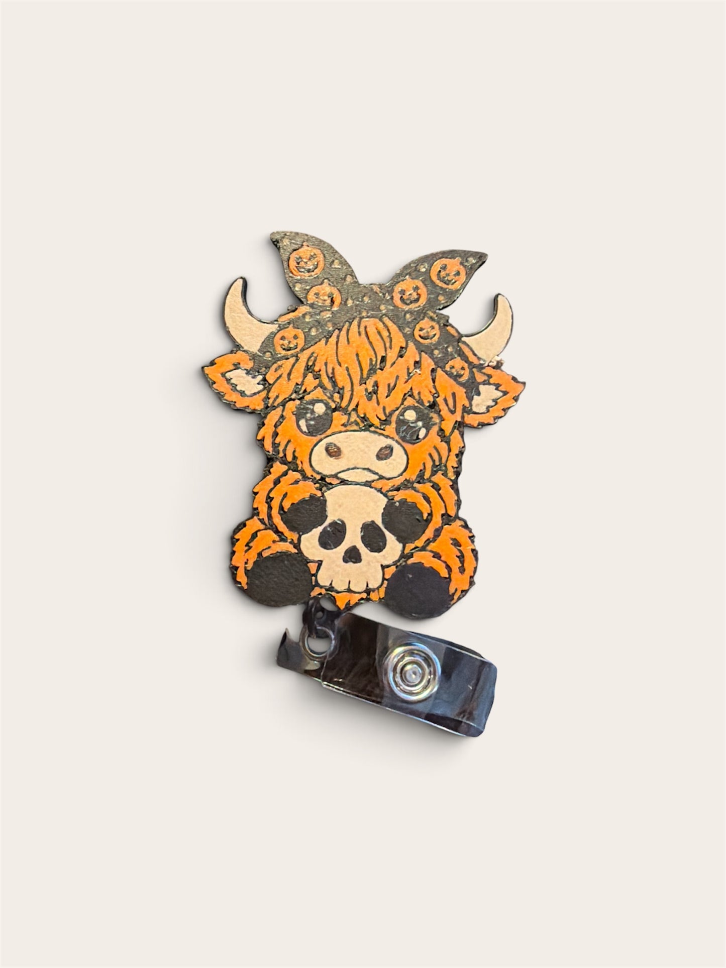 Halloween Highland Cow Badge Reel Collection – Spooky, Fluffy & Full of Personality! (Sold Separately)