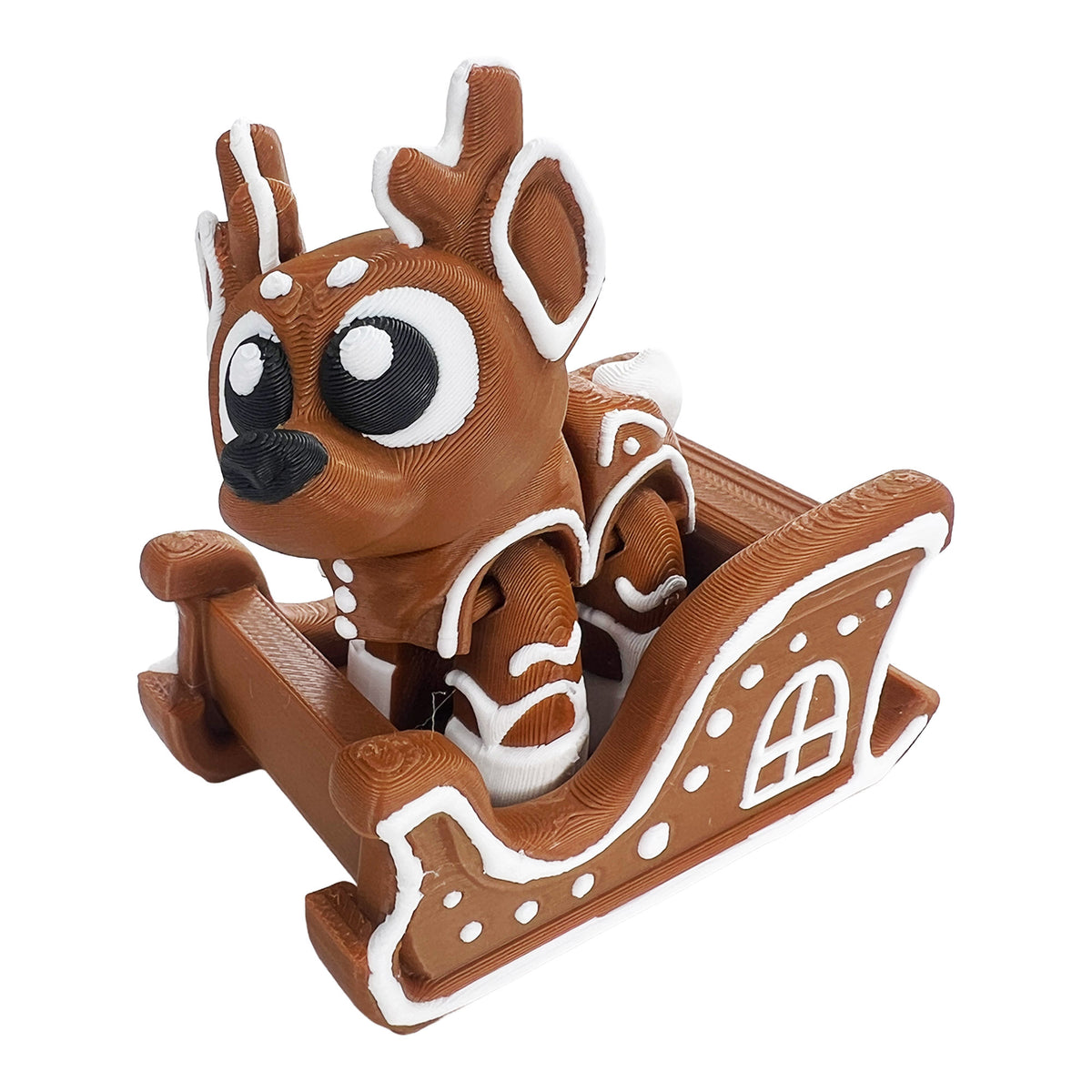 Reindeer Bundle Set with Sleigh – 3D Printed Christmas Collection