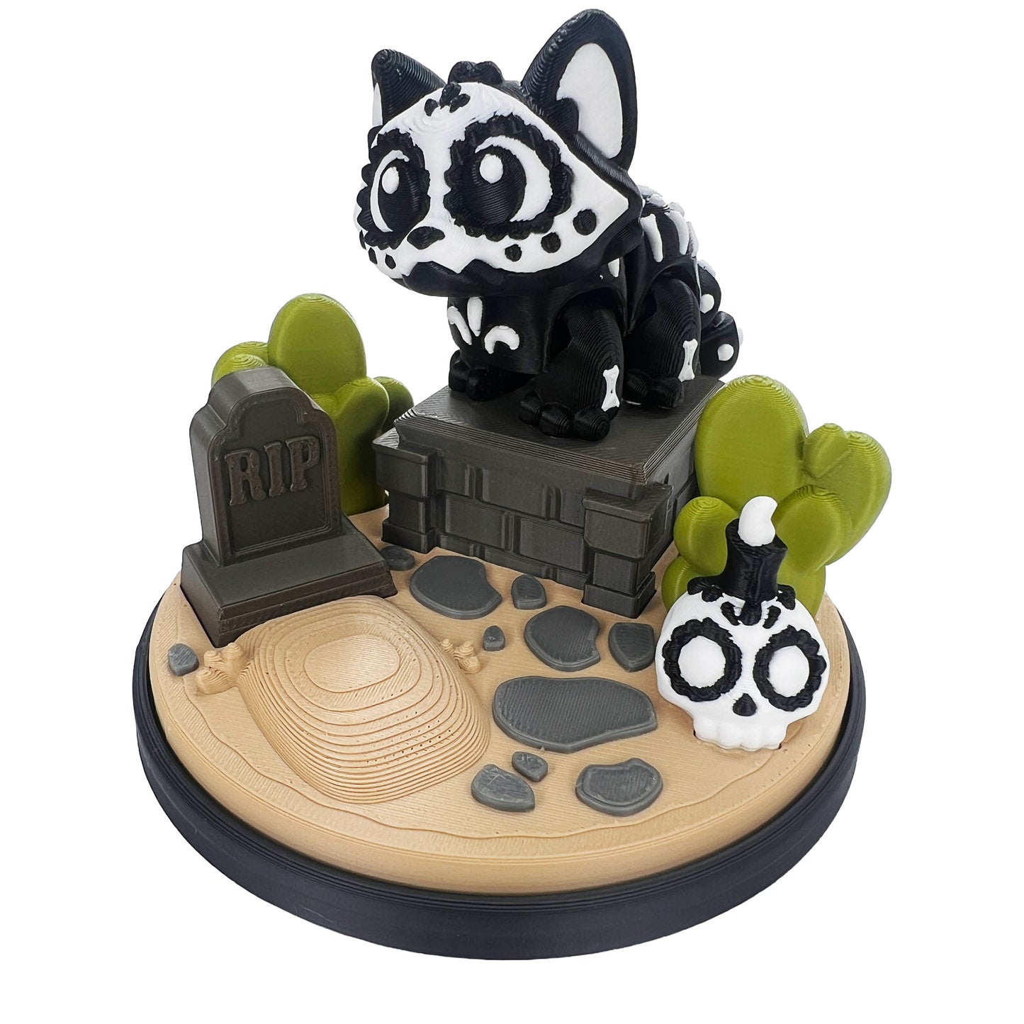 Skull Cat – Day of the Dead Set | 3D Printed Collectible