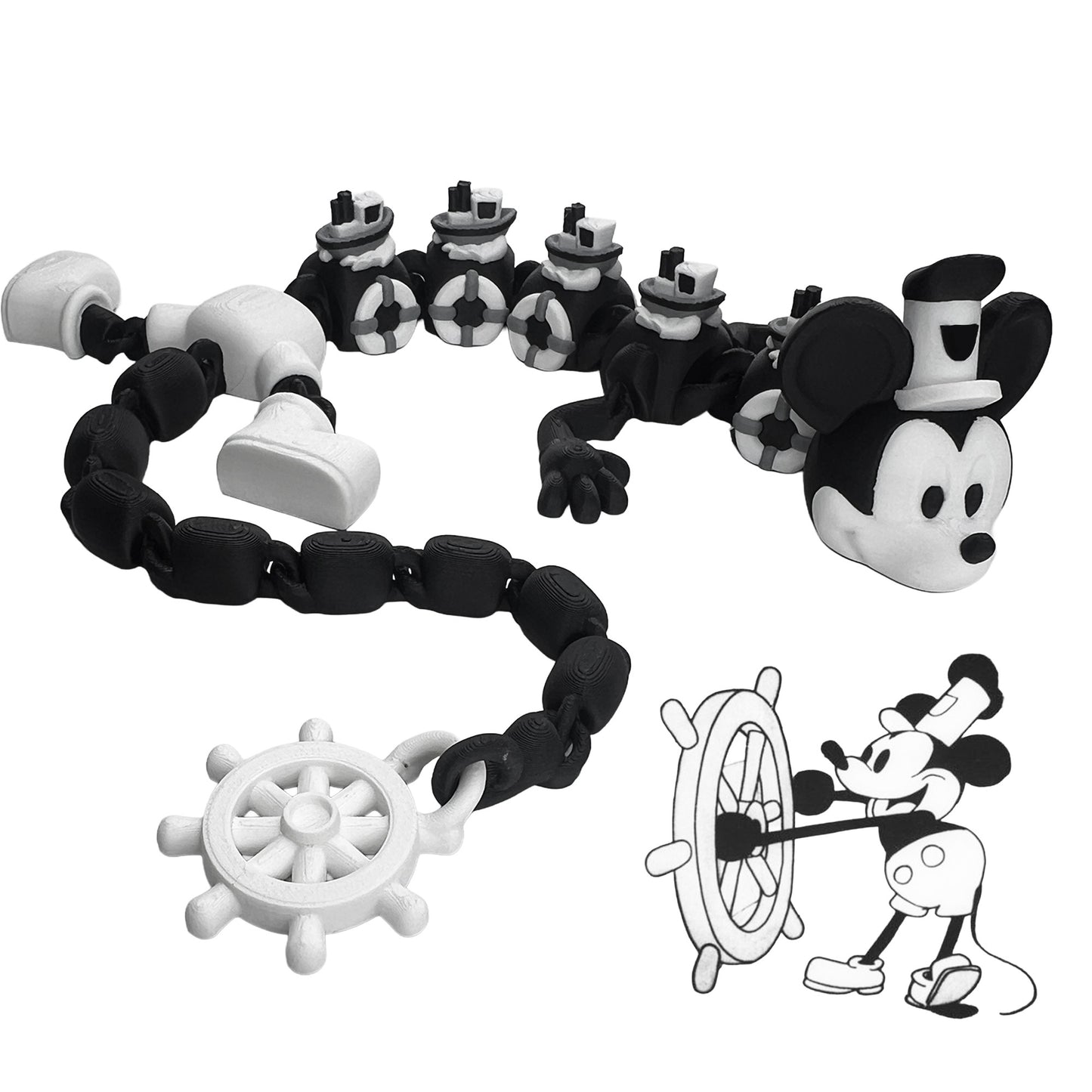 Steamboat Willie Dragon – 3D Printed Collectible