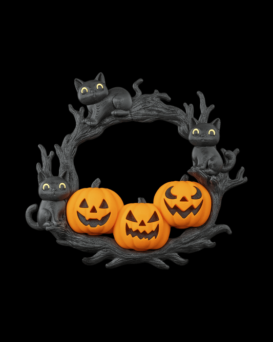 🎃🐱 The Cozy Patch – Wreath of Halloween Charm