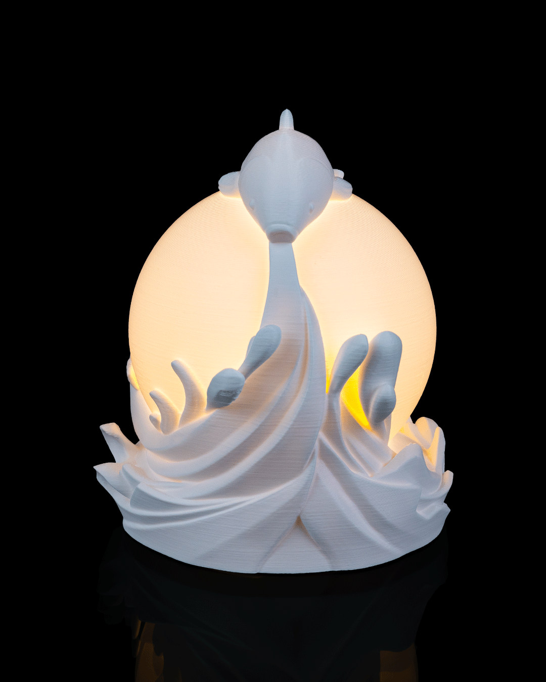 Twin Fish Sphere Table Lamp