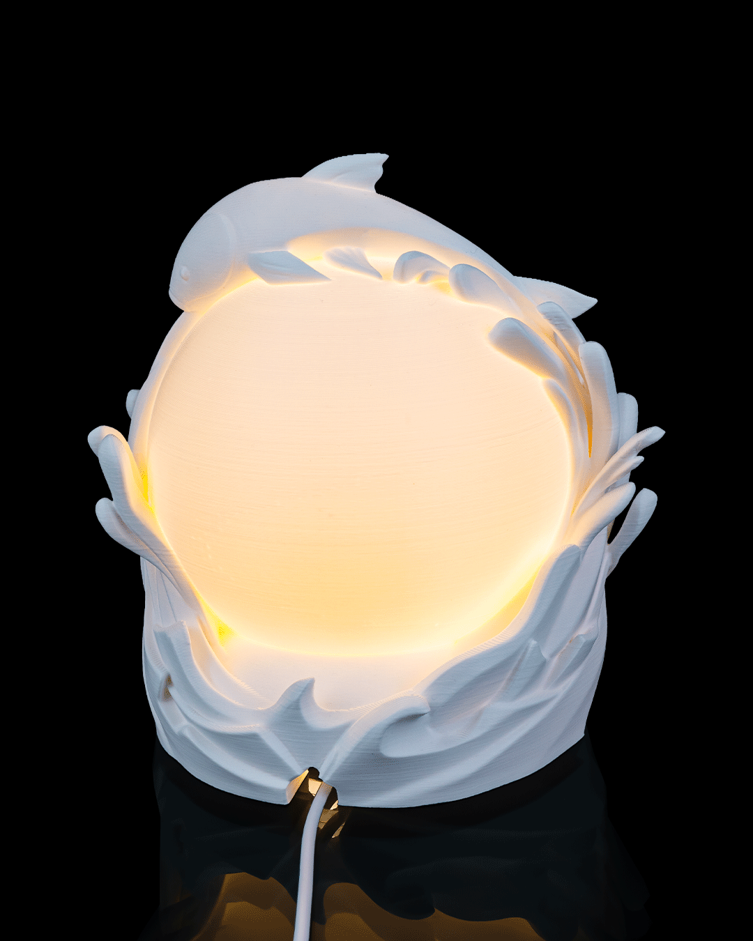 Twin Fish Sphere Table Lamp