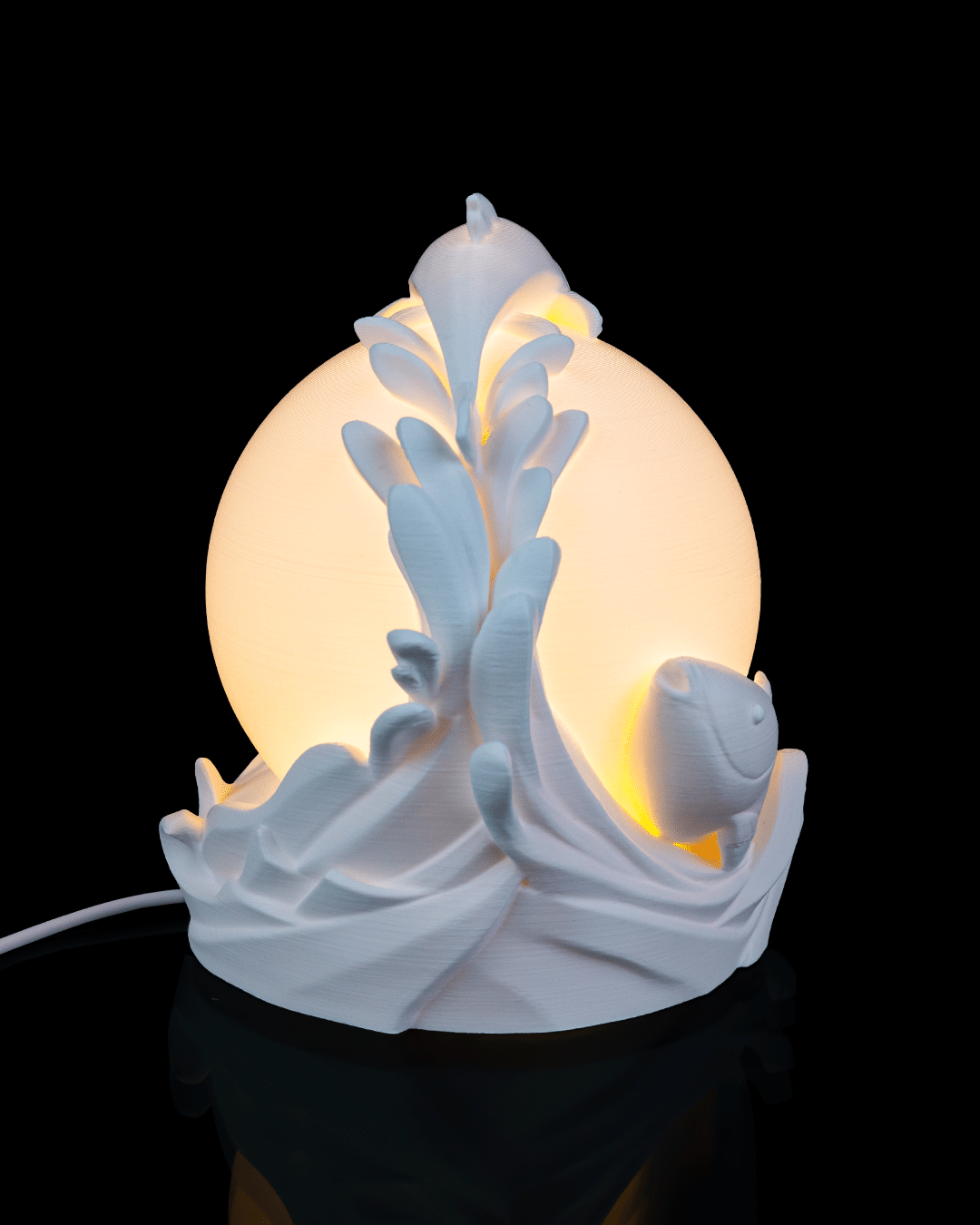 Twin Fish Sphere Table Lamp