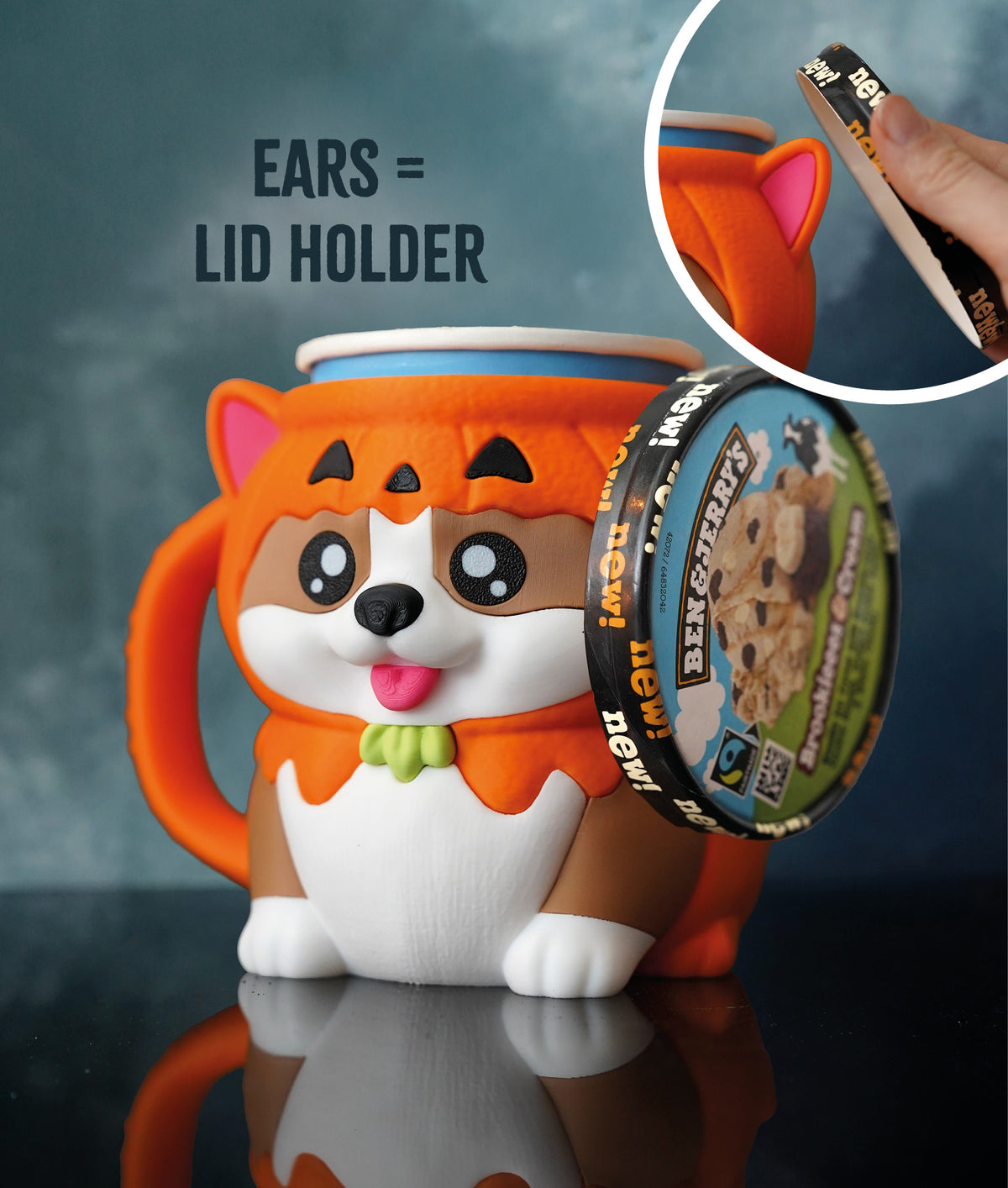 Kevin the Corgi Ice Cream Pint Holder