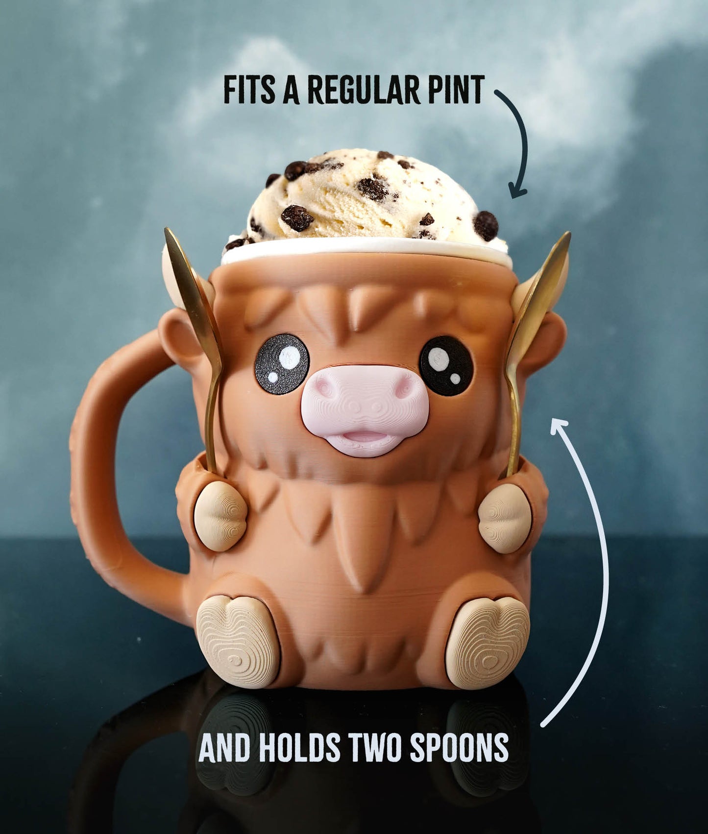 Ferdinand the Highland Cow Ice Cream Pint Holder