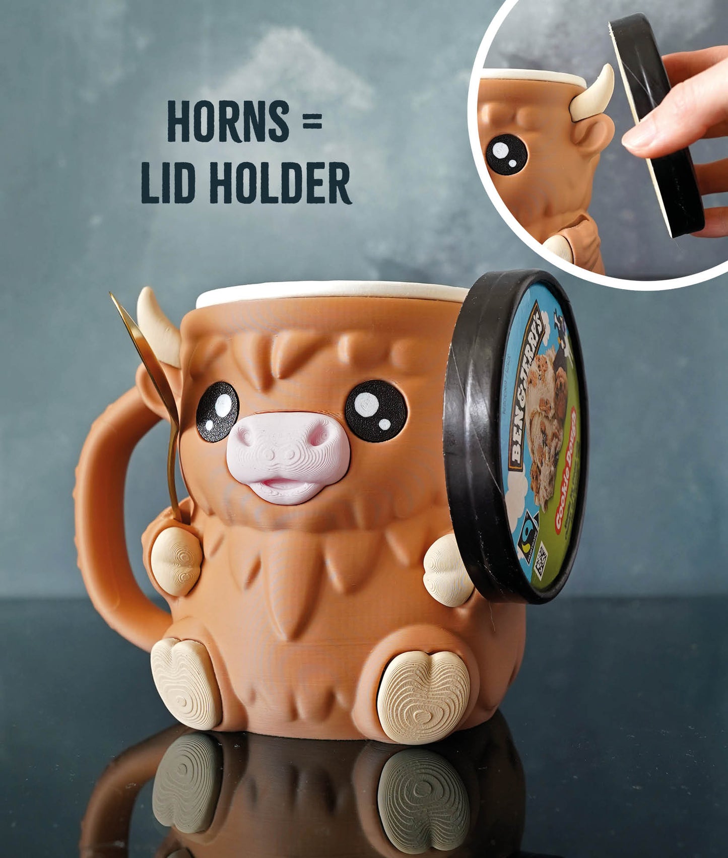 Ferdinand the Highland Cow Ice Cream Pint Holder