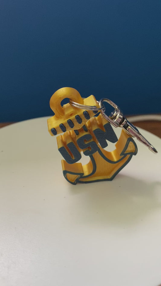 Navy Anchor Emblem Keychain – Designed by Steven Wolf Studio